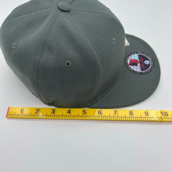 Pit Bull Flat Fitted Baseball Hat 7.5 Solid Teal Vintage Cap New with Stickers - Picture 9 of 9